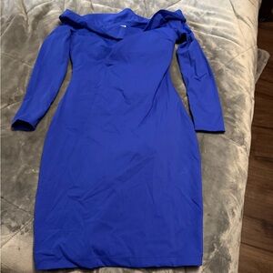 Chic Royal Blue Off-Shoulder Dress